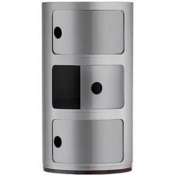 Kartell 4967SI Componibili - Mueble Organizador, Color Plateado