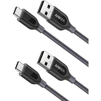 2 pack anker powerline usb c a usb a cable de carga rapida para samsung galaxy note 8 s8 s8 s9 macbook sony xz lg v20 g5 g6 htc 10 xiaomi 5 y mas 3 pies 91cm