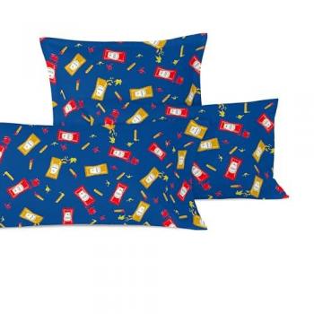 Funda de Almohada Multicolor Hotdog 80x80 cm, 100% Algodón, Calidad 150