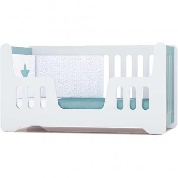 Cuna-cama de bebé Alondra 2 en 1 70 x 140 cm verde-agua