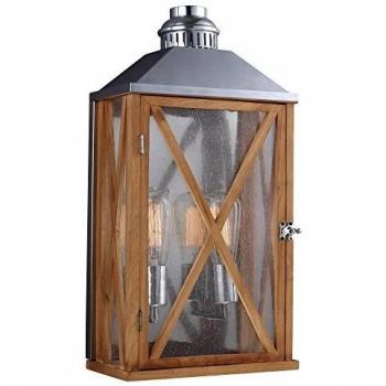 Lámpara de Pared Exterior Lumiere 2 Luces E27 en Roble Natural IP44