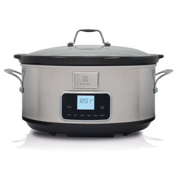 Olla de Cocción Lenta Electrolux ESC7400 en Acero Inoxidable con 6 Programas Predefinidos, Capacidad de 6.6 Litros y Potencia de 235W