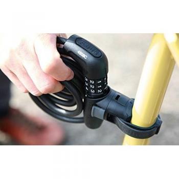 Abus 200182-4508C/150/8_BK_SCMU Cable Espiral combinación Negro + Soporte SCMU Negro