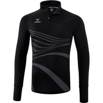 Erima Camiseta de Manga Larga Con Media Cremallera Racing, color Negro, talla Extra-Large para Hombre