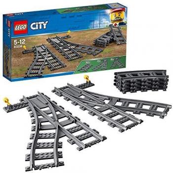 LEGO 60238 City Trains Switch Tracks 6 Pieces, Toy Train Track Extension Pack, Accessory Set