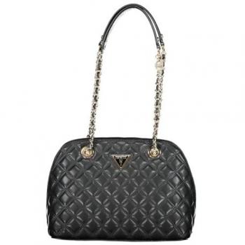 Guess Giully Dome Black Quilted Satchel Bag for Women