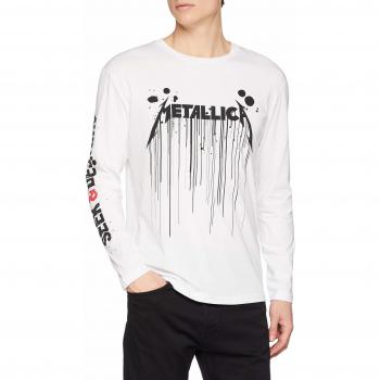 JACK & JONES Jormetallica tee LS Crew Neck, Camisa Manga Larga para Hombre, Blanco