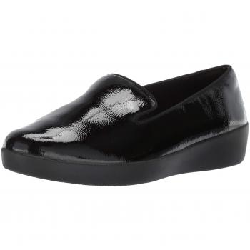 Fitflop Audrey Crinkle Patent Smoking Slippers, Mocasines