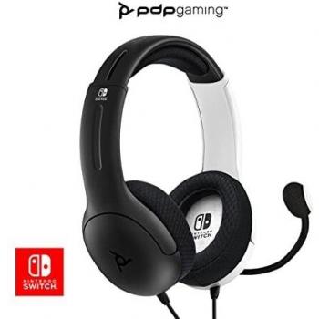PDP Gaming LVL40 Wired Stereo Headset with Noise Cancelling Microphone, White/Black - Nintendo Switch