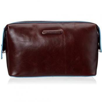 Piquadro Blue Square Toilet Bag Leather Brown ONE SIZE