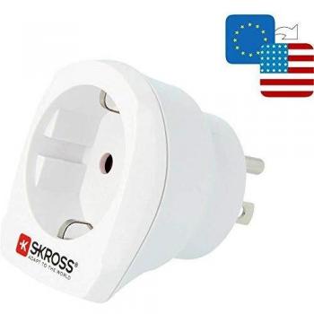 Skross Universal Travel Power Adapter, Type B, C (Europlug) and F Compatible, Model SKR1500203E