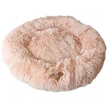 Cama Donut Golden 22k para Gatos y Perros Pequeños - Color Melocotón, Alta Calidad y Antideslizante (Diámetro 60cm)