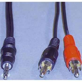 Cable de Audio Estéreo 3.5mm a 2 x RCA - 5m, Negro