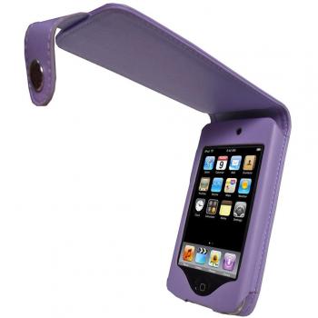 iGadgitz U0028 - Funda de cuero Compatible con Apple iPod Touch 2ª 3ª Gen, color morado
