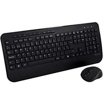 Combo de Teclado y Ratón Inalámbrico V7 Pro Full-Size con Reposamuñecas, Idioma Español - Modelo CKW300ES