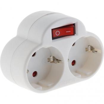 Regleta con interruptor ZENITECH 2 tomas de corriente 16A
