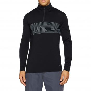 VAUDE Me Base Halfzip, lencería Camiseta para Hombre, Hombre, 412230105300, Negro, Medium