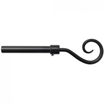 vidaXL Barra de cortina extensible terminales decorativos 2 uds negra