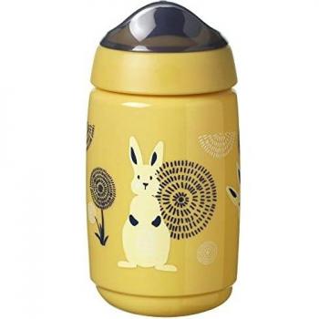 Botella SuperStart 390ml Tommee Tippee - Vaso antiderrame con boquilla suave para bebés de 12 meses en adelante, color amarillo