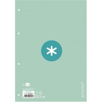Recambio Liderpapel Antartik A4 80 Hojas 90g/m² Cuadro 5mm con 4 Taladros y Banda de Color Menta