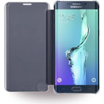 Funda Clear View Samsung Galaxy S6 Edge Plus - Flip, Color Negro