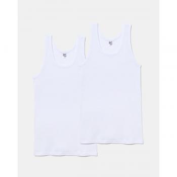 Pack de dos camisetas interiores de hombre en color blanco de tirantes