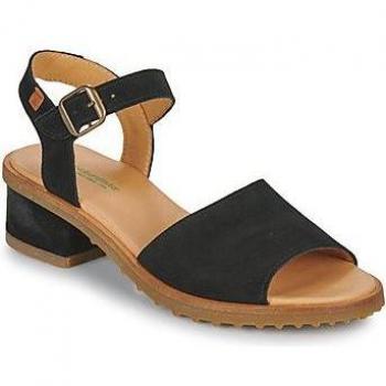 El Naturalista N5801 Sabal Lux Suede Black - Sandalias de Tacón para Mujer con Cierre de Hebilla en Piel Color Negro