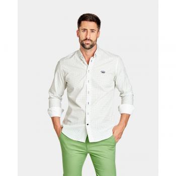 CAMISA DE HOMBRE POPELÍN SLIM ESTAMPADO FANTASÍA HOJAS MULTICOLOR