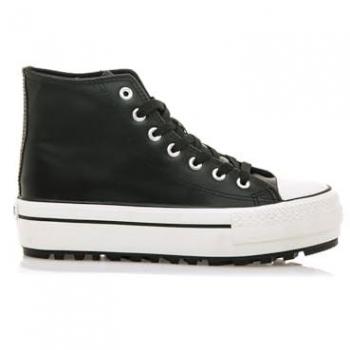 Zapatillas Deportivas de Mujer Mustang 60424 Bigger-T PU Negro con Cierre de Cordones y Piso Voluminoso