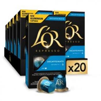 Café L'Or Espresso Decaffeinato Intensidad 6 - 200 cápsulas de aluminio compatibles con máquinas Nespresso