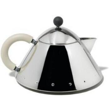 Alessi MG33 WI - Tetera de acero pulido, color marfil