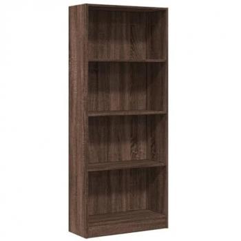 Estantería de madera de ingeniería marrón roble 60x24x143 cm