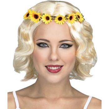 Peluca Hippie Rubia Corta