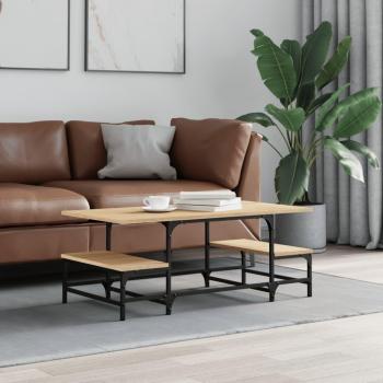 Mesa de centro madera contrachapada 100x50,5x40 cm Negro, Roble Sonoma, Roble ahumado - Mesita de Salón o Comedor o Auxiliar Mesa de Café Meuble Salón