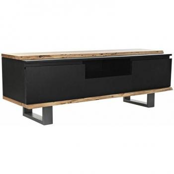 Mueble de TV DKD Home Decor Negro 145 x 45 x 50 cm Marrón Madera de mango