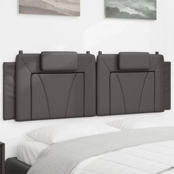 Cabecero de cama acolchado en cuero sintético gris de 160 cm marca vidaXL