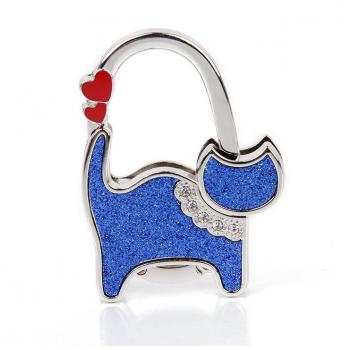alltree Ladie de la bolsa plegable bolso de mano mesa gancho colgador soporte corazón gato y # xFF08; Azul y # xFF09;
