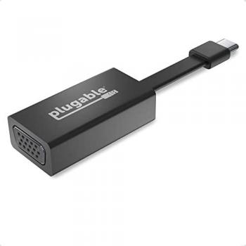 Plugable Technologies USB C to VGA Adapter (Thunderbolt 3 to VGA, Compatible with Macbook Pro, Windows, Chromebooks, 2018 iPad Pro, Dell XPS and more, Driverless, supports up to 1920x