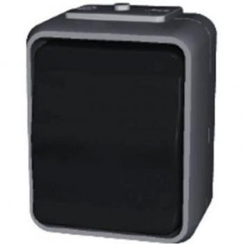 Taster 10A AquaTop IP44 gris claro/basalto con terminal enchufable