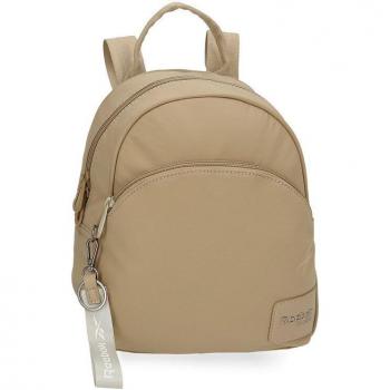 Reebok - Mochila casual Cherry 27 cm beige con bolsillo frontal