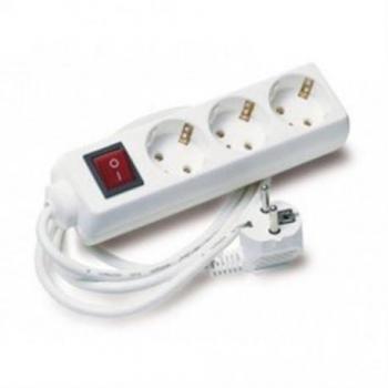 Elbat Regleta de Alimentación con 3 Tomas Schuko, Interruptor On/Off y Cable de 1.50 Metros