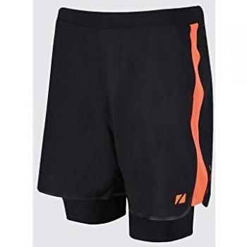 ZONE3 Men's RX3 Medical Grade Compression Pantalones Cortos 2 en 1, Negro/Naranja, S para Hombre