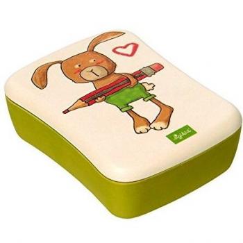 sigikid, Fiambrera de bambú para niñas y niños, color verde conejo, 25045