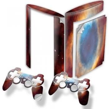 Space 10180, Universe, Wrap Around Skin Sticker Decal Vinyl Wrap Cover Protector with Leather Effect Laminate and Colorful Design for PS3 Play Station 3 Super Slim Game Console and 2 Controllers., [Importado de UK]