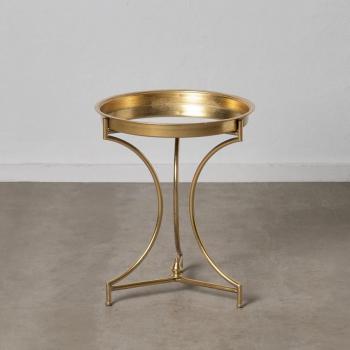 Mesa auxiliar Ixia 51 x 51 x 63 cm Cristal Dorado Metal