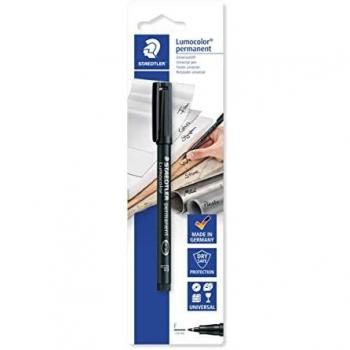 Staedtler Lumocolor 318-9 BKDA. Rotulador de punta fina de color negro. Blíster con 1 marcador con punta