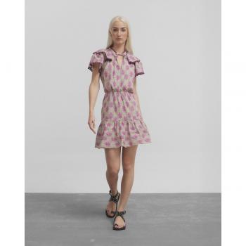 Silbon - Vestido mini estampado con volantes y detalles de encaje