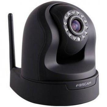 Foscam FI9826W/B - Cámara IP de vigilancia, de interior, 1.3 MP, 960p, H264, motorizada, zoom 3x, slot tarjeta micro SD, 9 W, color negro