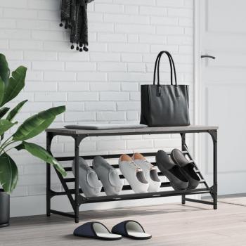 Mueble Zapatero de Madera de Ingeniería Gris Sonoma 90x30x45 cm