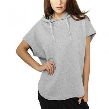 Urban Classics Women's Ladies Sleeveless Terry Hoody Sweatshirt, Grey